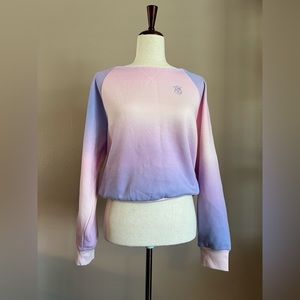Victoria's Secret Purple Pink Ombre Off Shoulder Sweatshirt, size medium,